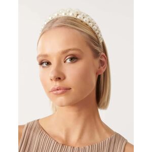 Forever New Women's Harlow Double Pearl and Crystal Headband in Ivory