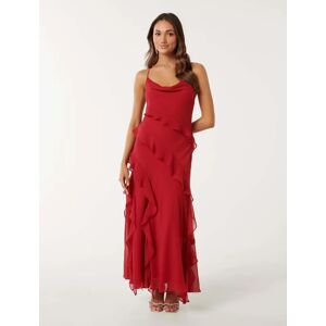Forever New Women's Peta Petite Ruffle Gown in Rio Red, Size 10 Main/Polyester