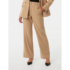 Forever New Women's Ava Straight Leg Pant in Soft Camel Suit, Size 16 Polyester/Viscose/Elastane