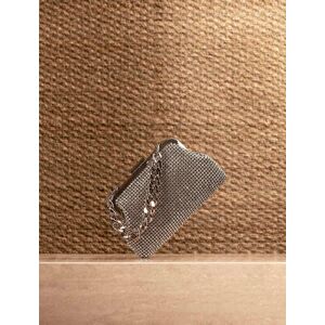 Forever New Women's Signature Abigail Embellished Clutch Bag in Silver Glass/Metallic/Polyester