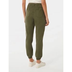 Forever New Women's Darcy Cuffed Cargo Pants in Khaki, Size 16 100% Cotton