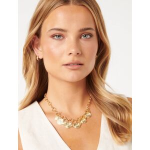 Forever New Women's Signature Delia Disc Charm Necklace in Gold /Crystal Recycled Zinc/Iron/Glass