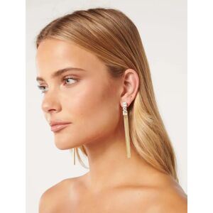 Forever New Women's Signature Laurie Tassel Stone Earrings in Gold /Crystal Recycled Zinc/Iron/Glass