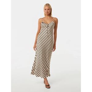Forever New Women's Abby Satin Stripe Midi Dress in Thin Royston Stripe, Size 16 Viscose/Polyester