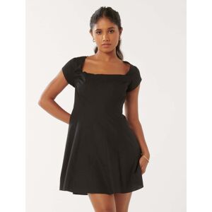 Forever New Women's Regina Petite Cap-Sleeve Mini Dress in Black, Size 8 Cotton/Viscose