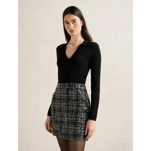 Forever New Women's Paisley Boucle Mix Mini Dress in Black, Size 6 Viscose/Polyamide/Polyester Forever New Women's Paisley Boucle Mix Mini Dress in Black, Size 6 Viscose/Polyamide/Polyester