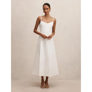 Forever New Women's Tiffany Petite Embroidery Sequin Midi Dress in Porcelain, Size 10 Cotton Forever New Women's Tiffany Petite Embroidery Sequin Midi Dress in Porcelain, Size 10 Cotton