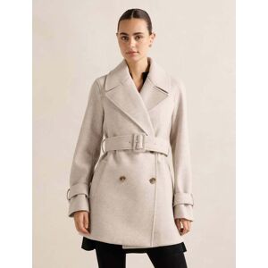Forever New Women's Belle Short Wrap Coat in Mink Marle, Size 12 Polyester/Viscose Forever New Women's Belle Short Wrap Coat in Mink Marle, Size 12 Polyester/Viscose
