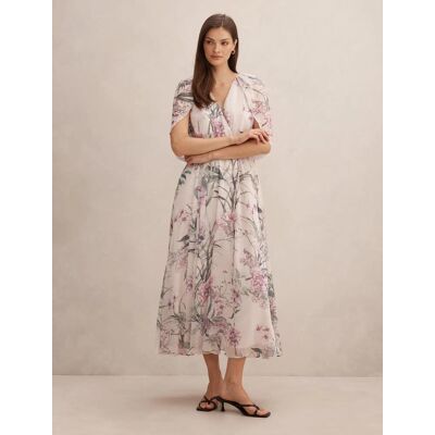 Forever New Women's Jodie Gathered Cape Maxi Dress in Petalbrook Floral, Size 4 Recycled Polyester/Recycled Polyester Forever New Women's Jodie Gathered Cape Maxi Dress in Petalbrook Floral, Size 4 Recycled Polyester/Recycled Polyester