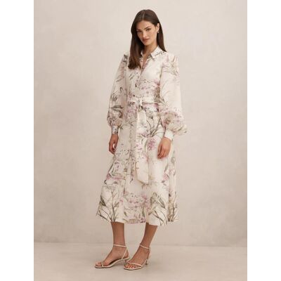 Forever New Women's Hazel Shirt Midi Dress in Petalbrook Floral, Size 10 Linen/Viscose/Viscose Forever New Women's Hazel Shirt Midi Dress in Petalbrook Floral, Size 10 Linen/Viscose/Viscose