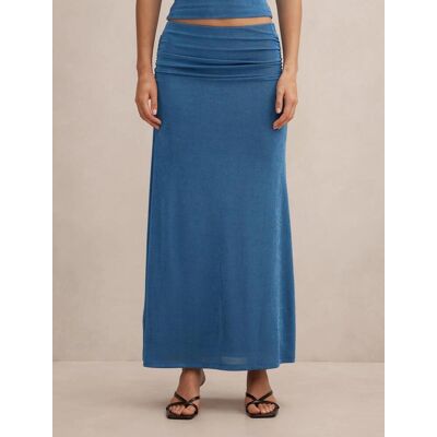 Forever New Women's Arabella Flute Maxi Skirt in Palace Blue co-ord, Size 12 Polyester Forever New Women's Arabella Flute Maxi Skirt in Palace Blue co-ord, Size 12 Polyester