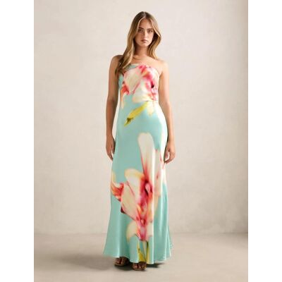 Forever New Women's Estelle Satin Strapless Maxi Dress in Capella Floral, Size 10 Viscose/Polyester Forever New Women's Estelle Satin Strapless Maxi Dress in Capella Floral, Size 10 Viscose/Polyester