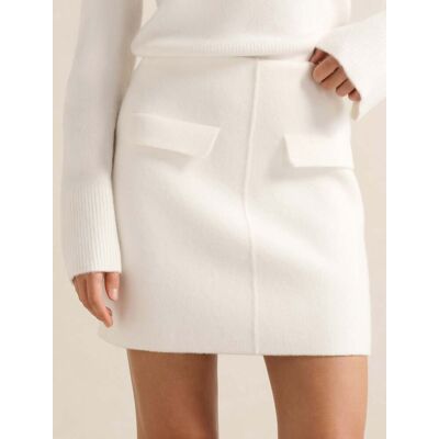 Forever New Women's Natalie Knit Mini Skirt Co-Ord in Porcelain, Size 2X-Small Polyester/Acrylic/Wool Forever New Women's Natalie Knit Mini Skirt Co-Ord in Porcelain, Size 2X-Small Polyester/Acrylic/Wool