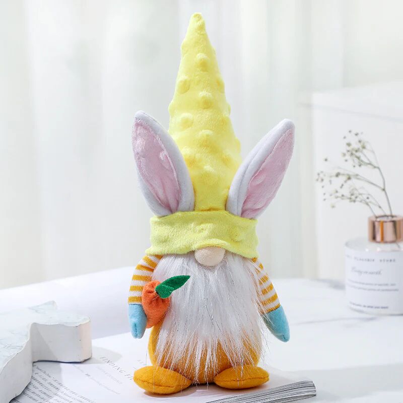 ArmadaDeals Easter Decoration Faceless Bunny Doll Bunny Gnome Plush Elf Decorations, Yellow