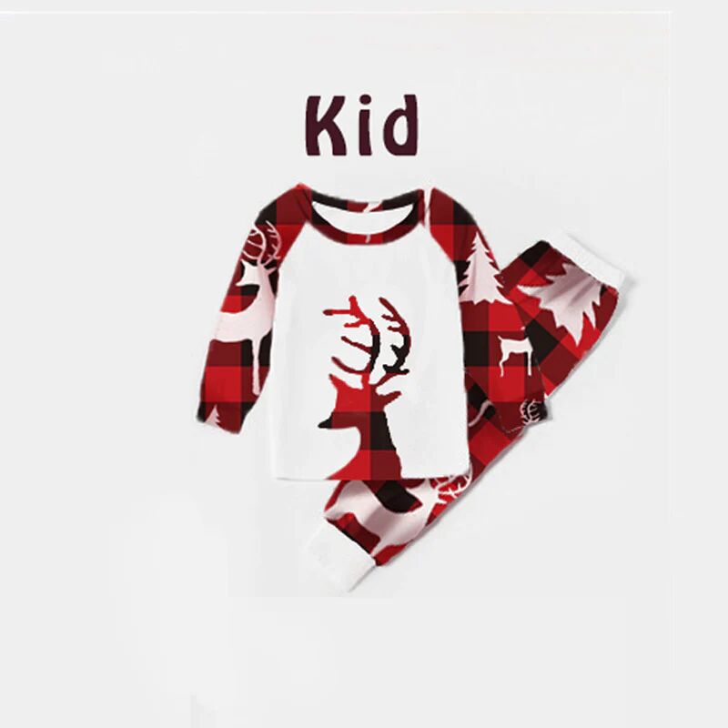 ArmadaDeals Christmas Deer Print Parent & Kid Family Pajamas Set, Kid 7T