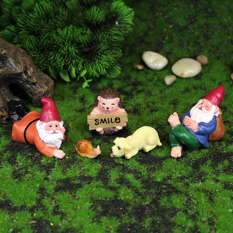 ArmadaDeals Garden Gnomes Ornaments Outdoor Gardening Dwarf Set Micro Landscape Decoration, Type 3