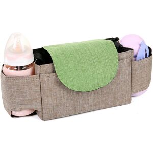 ArmadaDeals Universal Baby Stroller Organizer Bag with Cup Holders Buggy Diaper Bag, Khaki Green