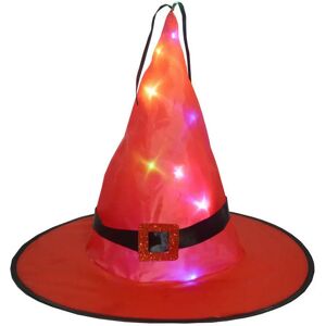 ArmadaDeals LED Glowing Witch Hat Halloween Tree Hanging Decor Light Up Witches Caps 5Pcs, Red