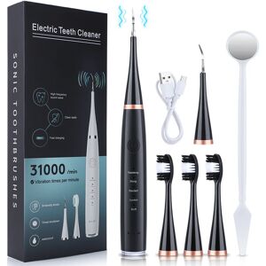 ArmadaDeals 6-in-1 Portable Electric Toothbrush Set Removal of Dental Calculus, Black