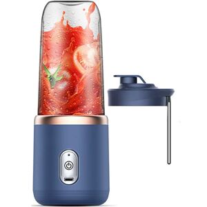 ArmadaDeals 400ml Mini Juicer Ice Crusher USB Rechargeable Personal Juicer Cup, Blue / Without Cup