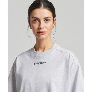 Superdry Women's Code Tech Oversized Boxy T-Shirt Grey / Cadet Grey Marl - Size: 14
