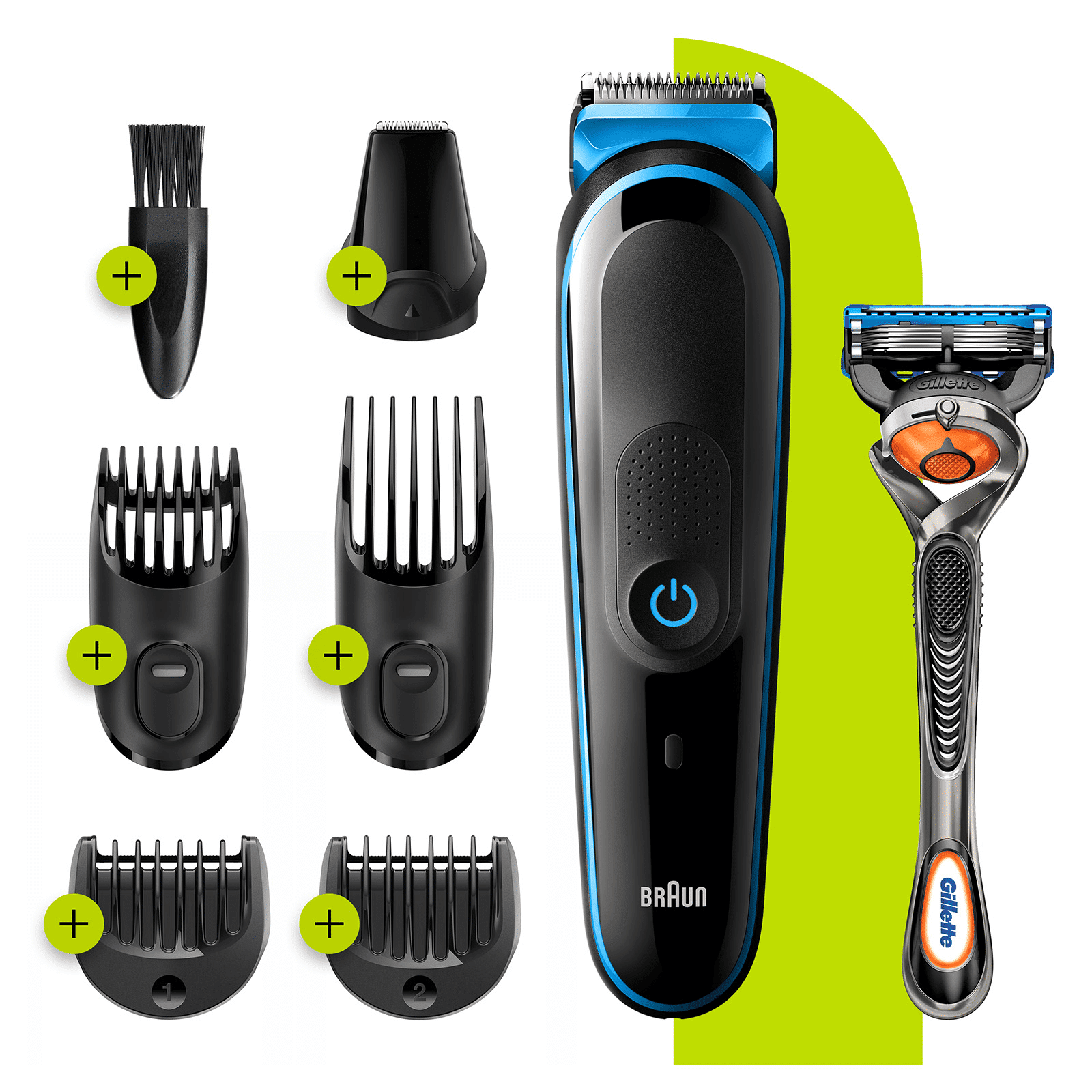 Braun All-in-one Trimmer 3 -  with Gillette Razor - 4 Combs + Detailed Trimmer + Gillette Razor