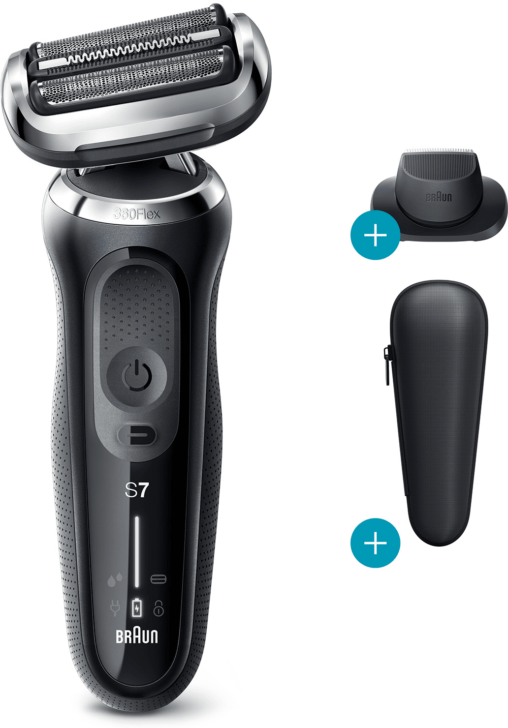 Braun Series 7 Electric Shaver - Precision Trimmer + StubbleBeard Trimmer