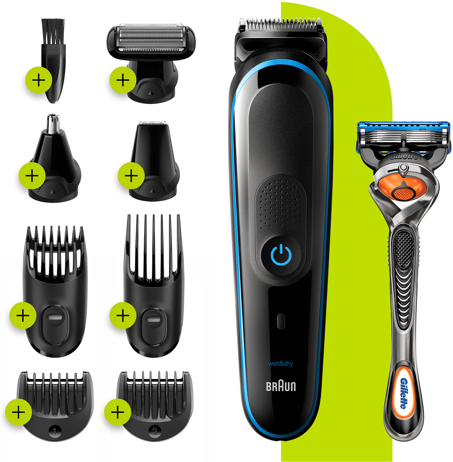 Braun All-in-one Trimmer 5 - 7 Attachments - 7 Attachments + Gillette Razor