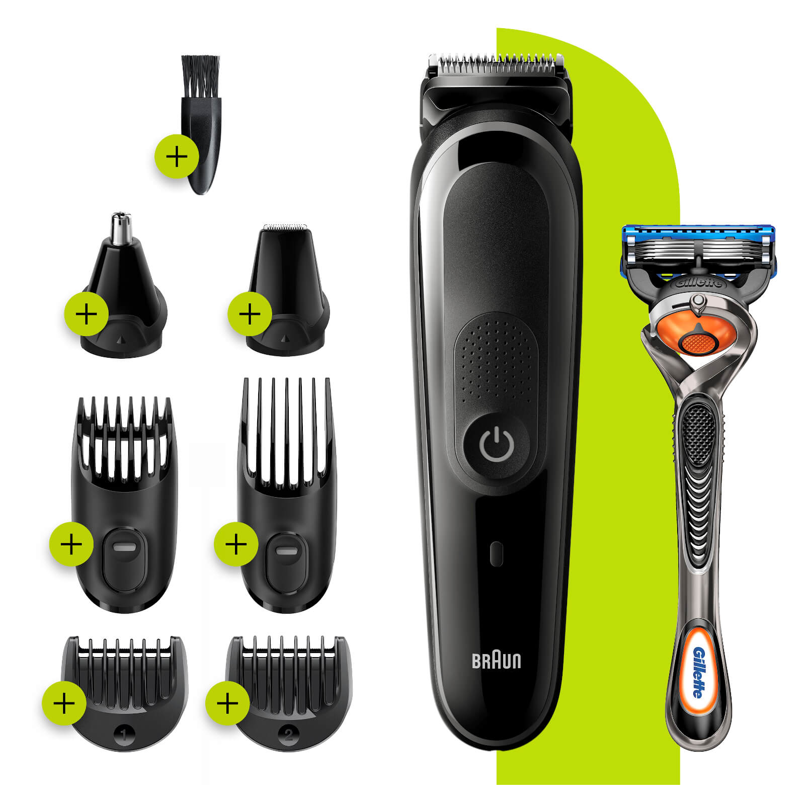 Braun All-in-one Trimmer 5 - 6 Attachments - 6 Attachments + Gillette Razor