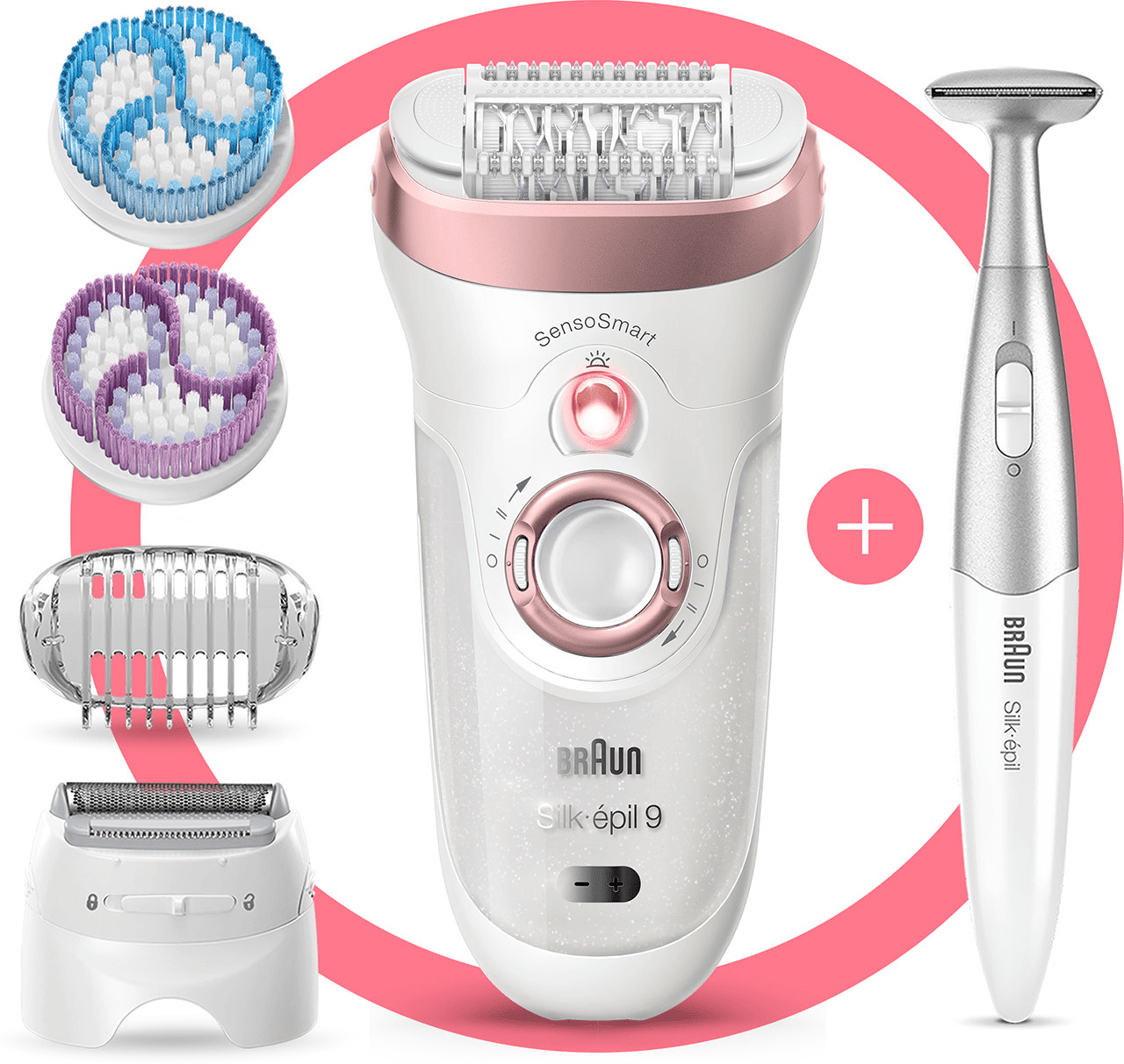 Braun Silk-épil 9 - Epilator with Wider Head - Shaver + Bikini Styler + 3 Brushes