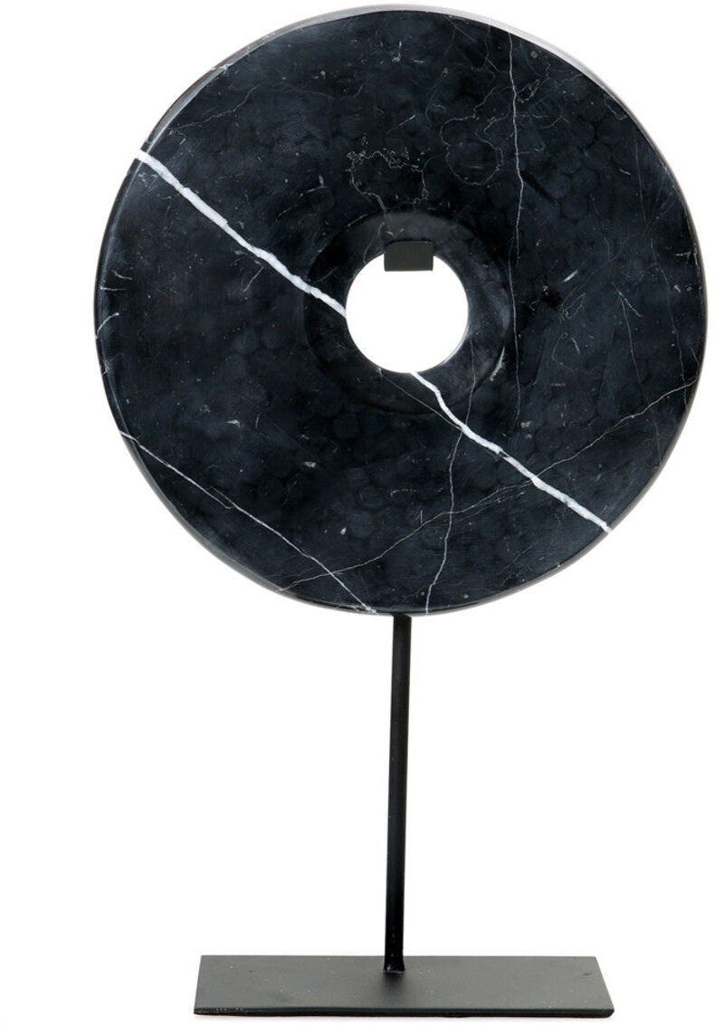 BazarBizar Black Marble Disc on Stand - Small - Large BazarBizar Black Marble Disc on Stand - Small - Large