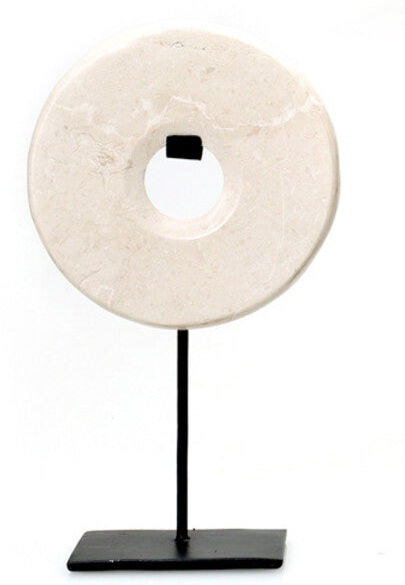 BazarBizar White Marble Disc on Stand - Small - Small BazarBizar White Marble Disc on Stand - Small - Small