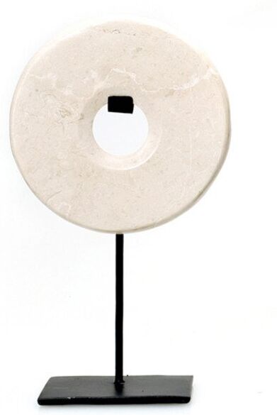 BazarBizar White Marble Disc on Stand - Medium - Small BazarBizar White Marble Disc on Stand - Medium - Small