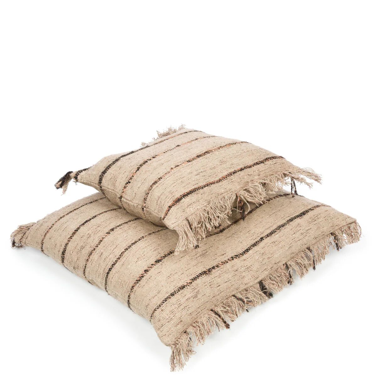 BazarBizar Beige Oh Em Gee Cotton Cushion - Beige Black / 60cm x 60cm