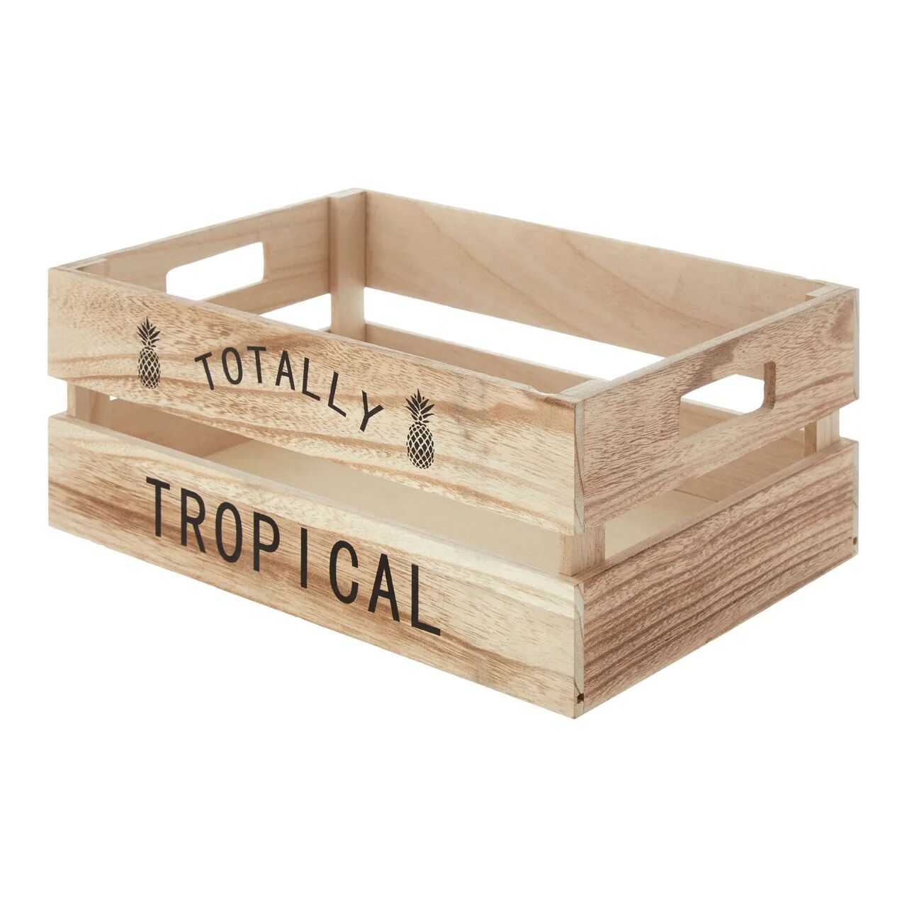 HoF Living Grey Fruit & Vegetable Groceries Crate - Natural Totally Tropical