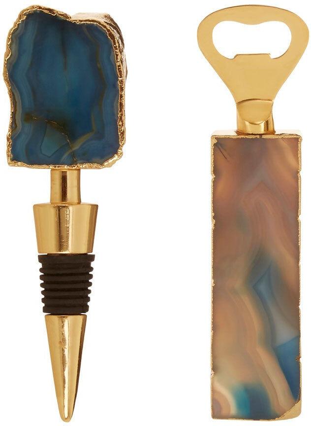HoF Living Grey Agate Bottle Opener & Stopper - Blue HoF Living Grey Agate Bottle Opener & Stopper - Blue