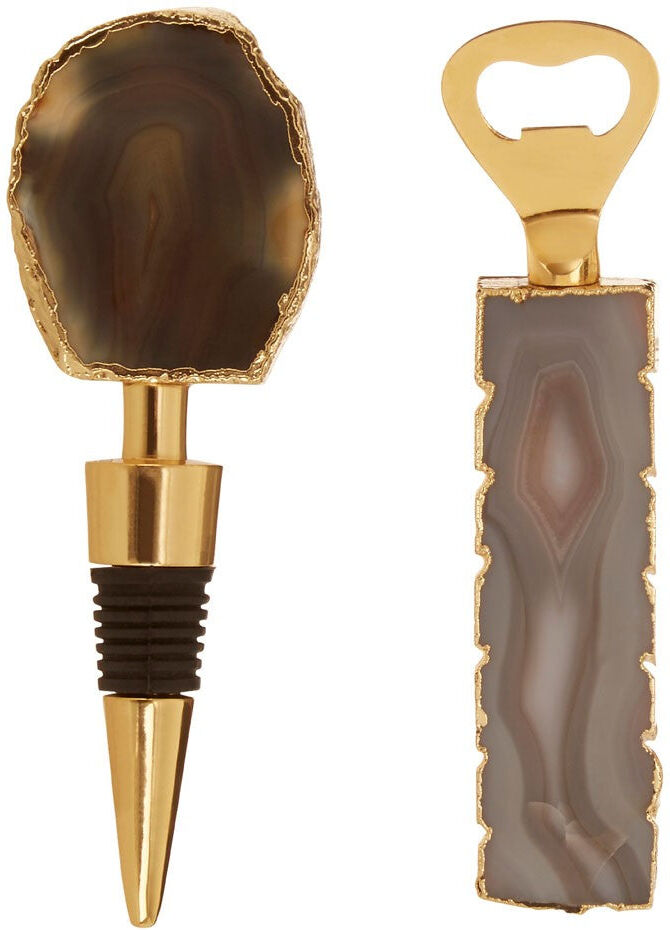 HoF Living Grey Agate Bottle Opener & Stopper - Grey HoF Living Grey Agate Bottle Opener & Stopper - Grey