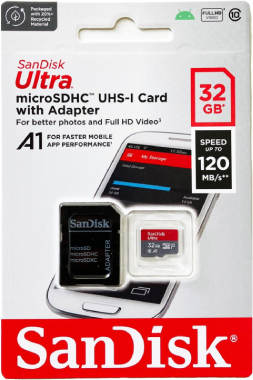 Refurbished: SANDISK Ultra microSD SDHC 32GB Memory Card and Adapter Like New