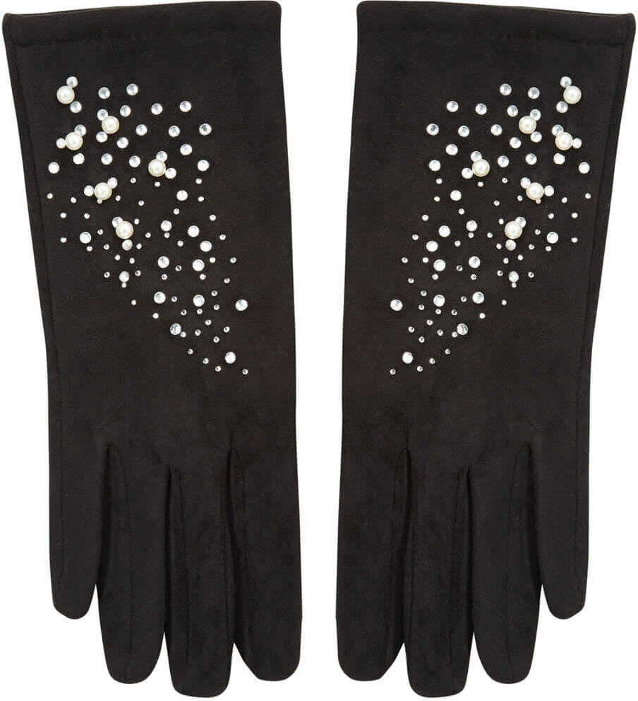 Roman Originals Suedette Diamante Gloves Roman Originals Suedette Diamante Gloves