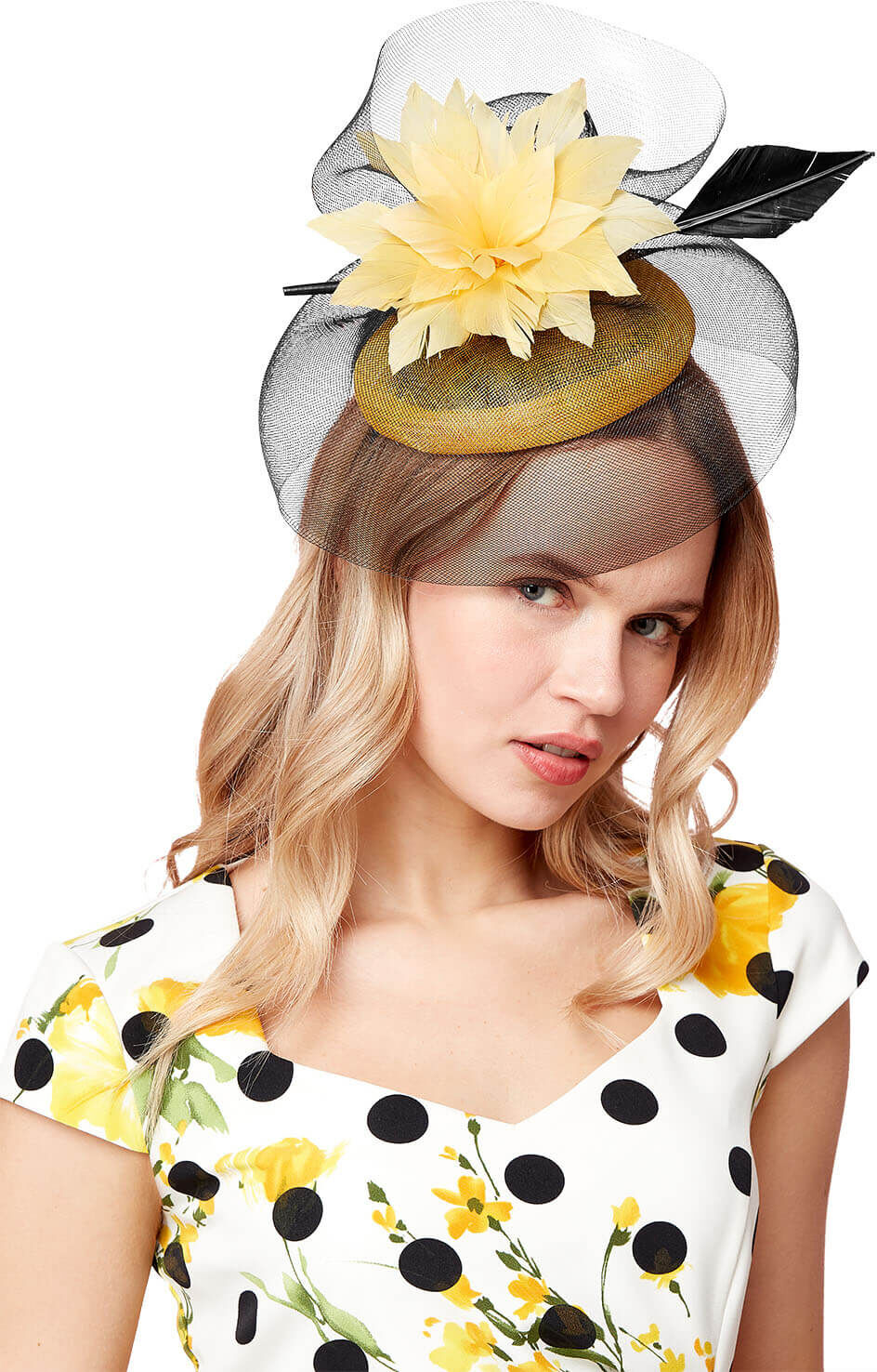 Roman Originals Large Flower Veil Pillbox Fascinator Roman Originals Large Flower Veil Pillbox Fascinator