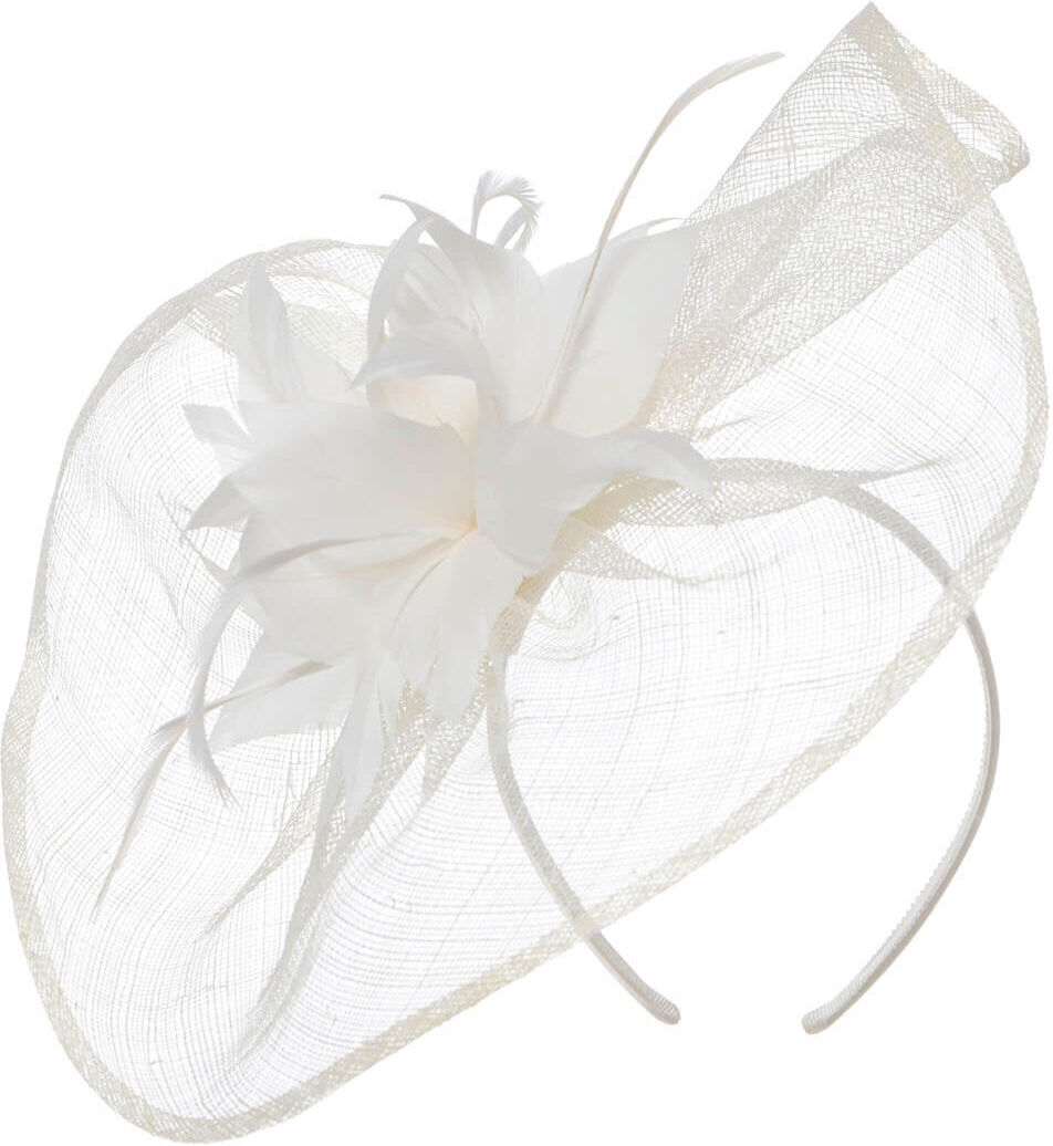 Roman Originals Floral Feather Veil Disc Fascinator Roman Originals Floral Feather Veil Disc Fascinator