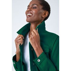 Roman Classic Cotton Denim Jacket in Green 20 female