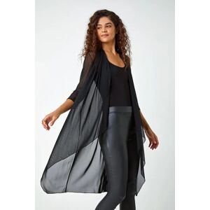 Roman Mesh Longline Kimono in Black female