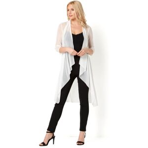 Roman Mesh Longline Kimono Jacket in Ivory 20 female