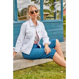 Roman Classic Cotton Denim Jacket in White 12 female