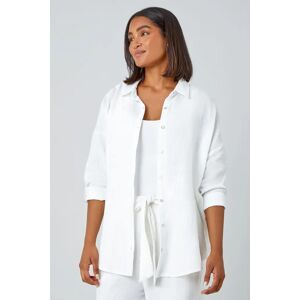 Roman Cotton Textured Button Shirt in Ivory 20 female