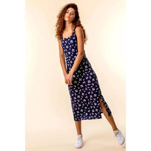 Roman Palm Print Jersey Midi Dress in Navy - Size 20 20 female