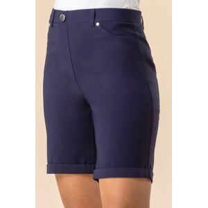 Roman Turn Up Stretch Shorts in Navy 22 female