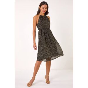 Roman Blouson Halter Neck Stretch Midi Dress 10 female Roman Blouson Halter Neck Stretch Midi Dress 10 female