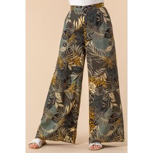 Roman Tropical Print Elastic Waist Wide Leg Trouser 20 female Roman Tropical Print Elastic Waist Wide Leg Trouser 20 female